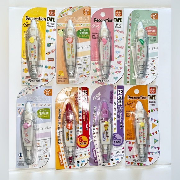 Other - Cute Decoration Tape Roller Bundle – Kawaii Planner & Scrapbook Set (8 pcs)